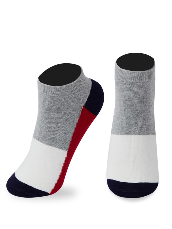 Color Block Cotton Ankle Socks
